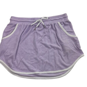 Lavon Mauve TerryMini Skirt with White Trim